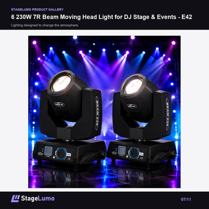 6 230W 7R Beam Moving Head Light for DJ Stage & Events - E42 - StageLumo image 7
