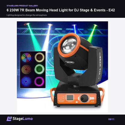 6 230W 7R Beam Moving Head Light for DJ Stage & Events - E42 - StageLumo image 8