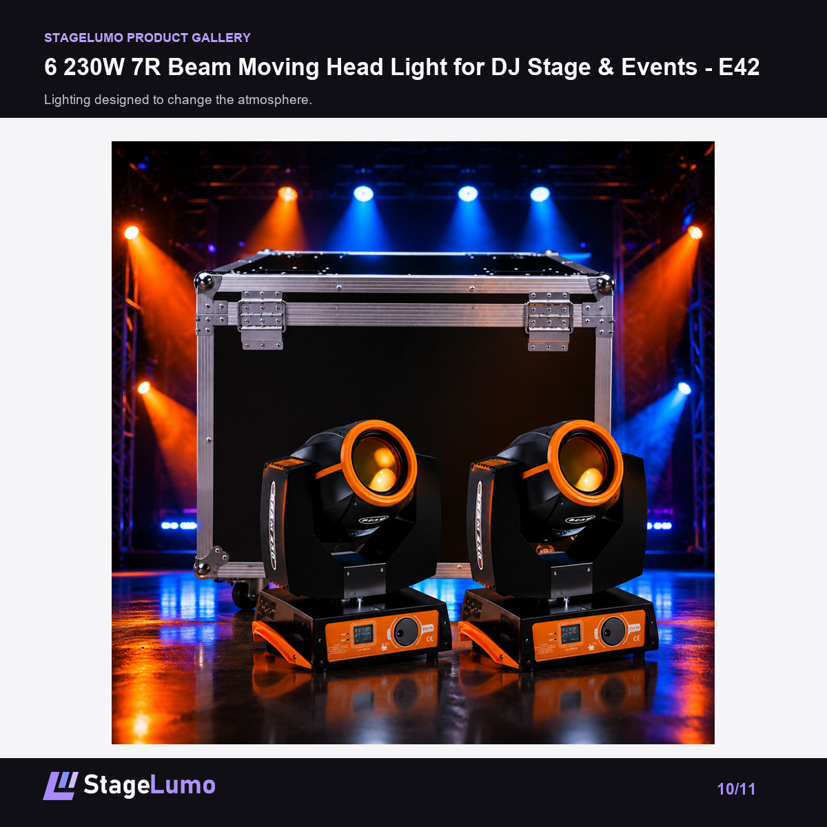 6 230W 7R Beam Moving Head Light for DJ Stage & Events - E42 - StageLumo image 10