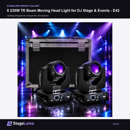6 230W 7R Beam Moving Head Light for DJ Stage & Events - E42 - StageLumo image 11
