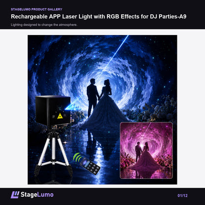 Rechargeable APP Laser Light with RGB Effects for DJ Parties-A9 - StageLumo image 1