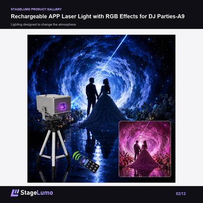 Rechargeable APP Laser Light with RGB Effects for DJ Parties-A9 - StageLumo image 2