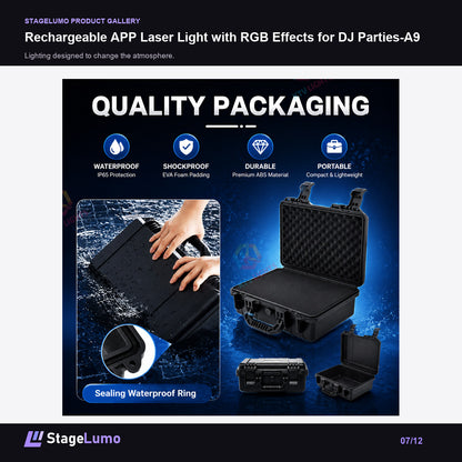 Rechargeable APP Laser Light with RGB Effects for DJ Parties-A9 - StageLumo image 7