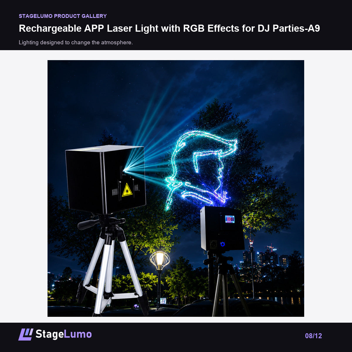 Rechargeable APP Laser Light with RGB Effects for DJ Parties-A9 - StageLumo image 8