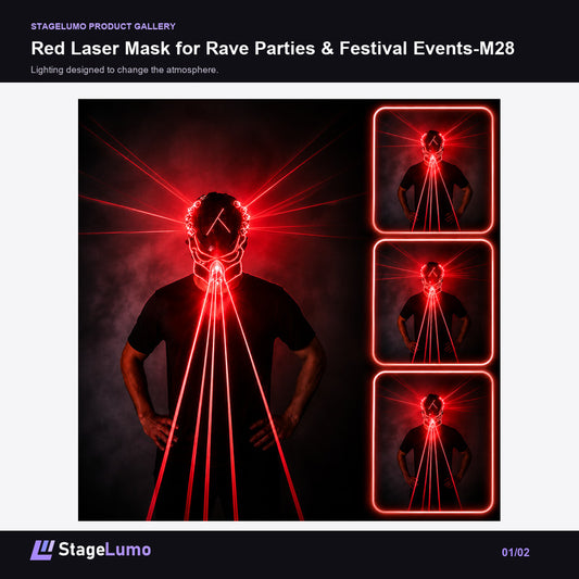 Red Laser Mask for Rave Parties & Festival Events-M28 - StageLumo image 1