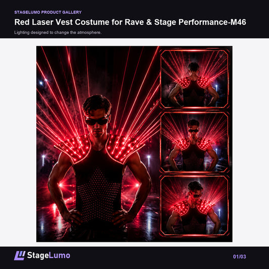 Red Laser Vest Costume for Rave & Stage Performance-M46 - StageLumo image 1