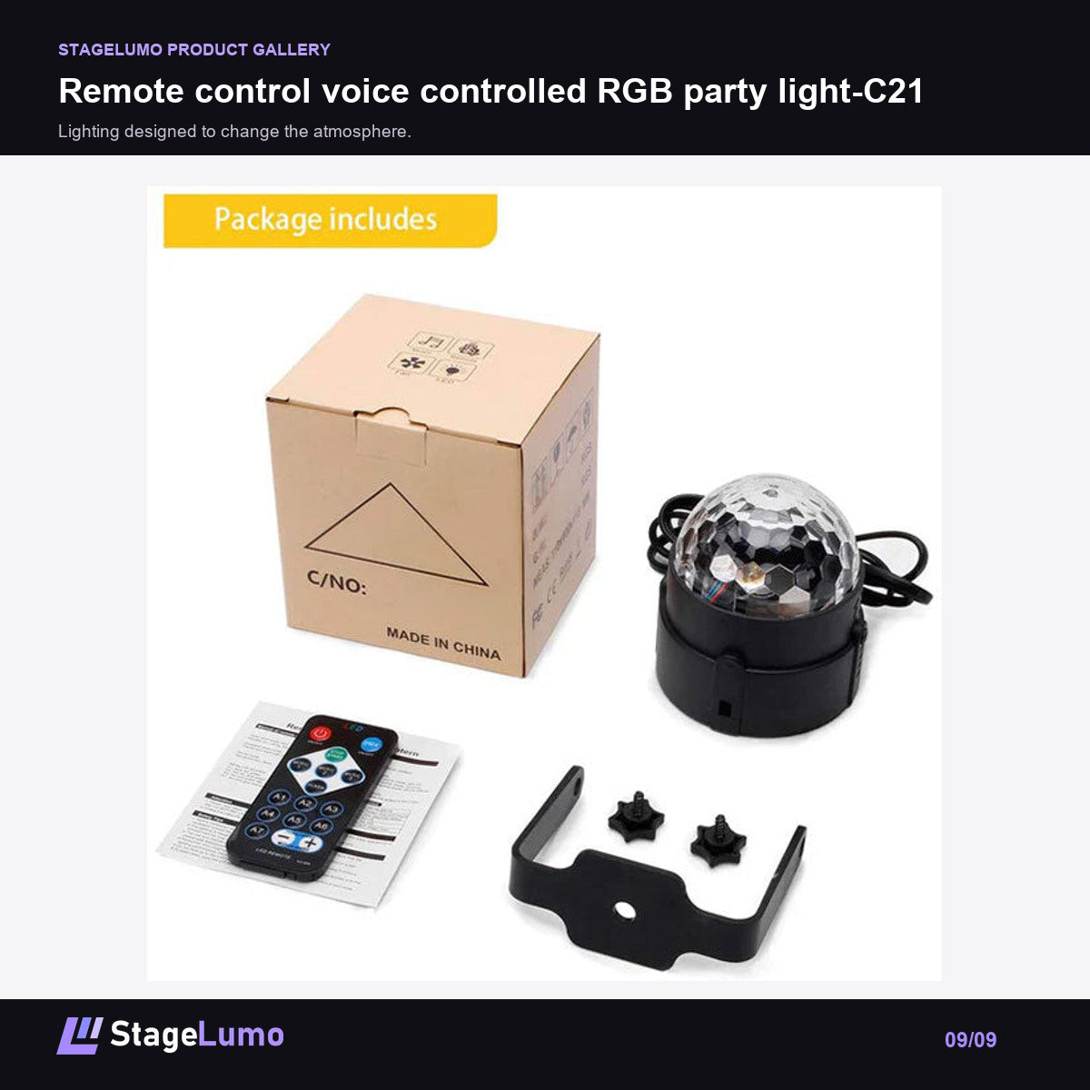 Remote control voice controlled RGB party light-C21 - StageLumo image 9