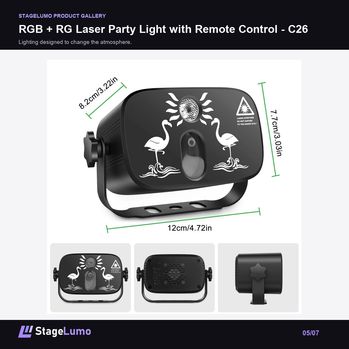 RGB + RG Laser Party Light with Remote Control - C26 - StageLumo image 5
