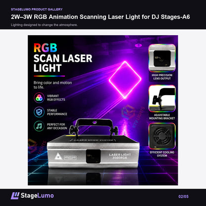 2W–3W RGB Animation Scanning Laser Light for DJ Stages-A6 - StageLumo image 2