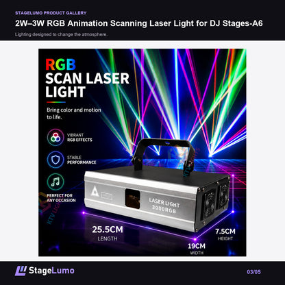 2W–3W RGB Animation Scanning Laser Light for DJ Stages-A6 - StageLumo image 3