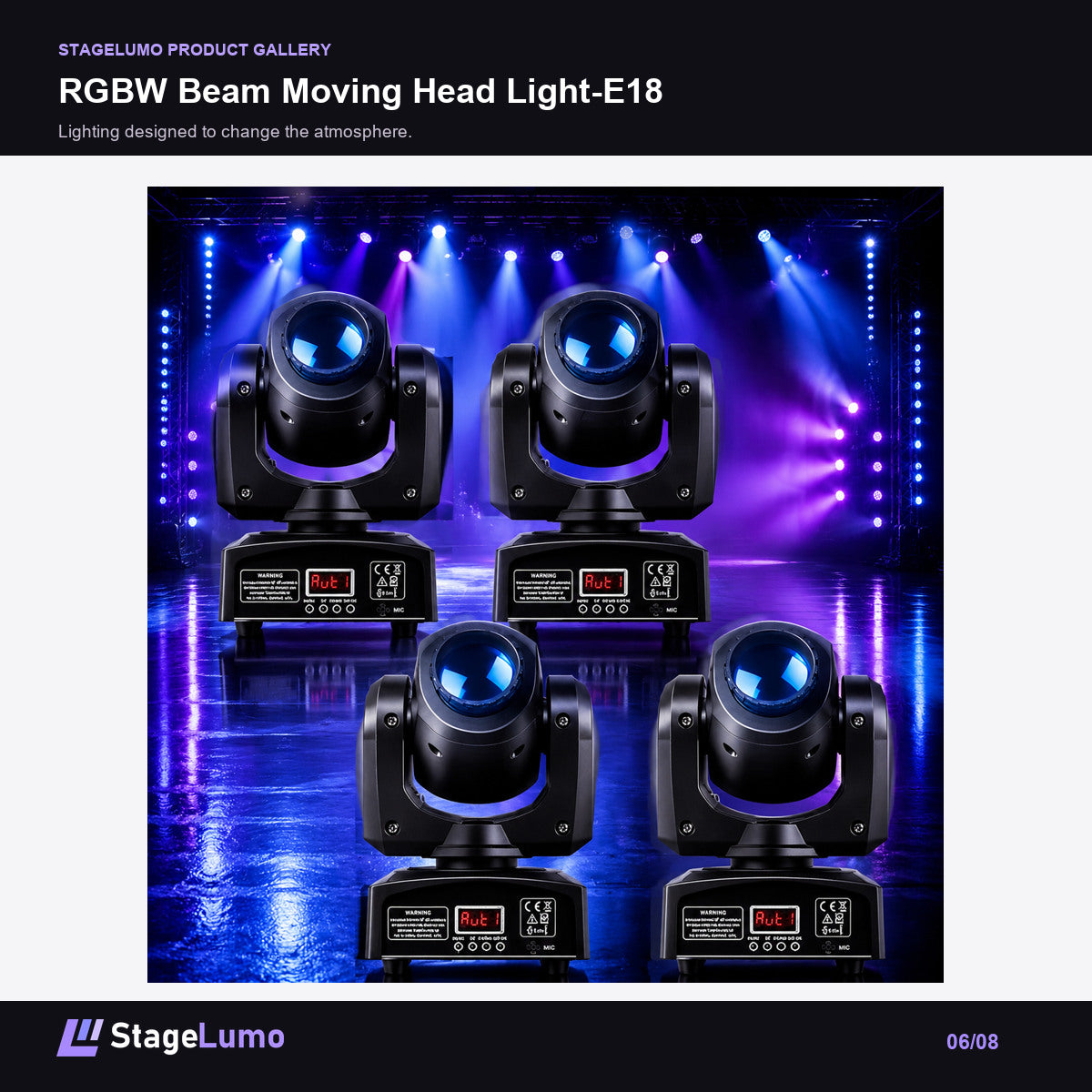RGBW Beam Moving Head Light-E18 - StageLumo image 6
