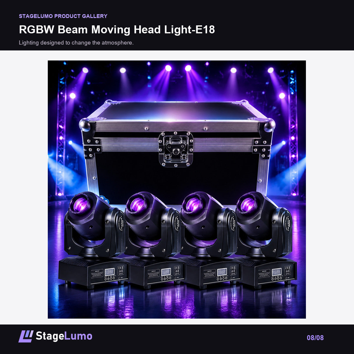 RGBW Beam Moving Head Light-E18 - StageLumo image 8