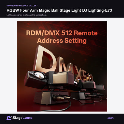 RGBW Four Arm Magic Ball Stage Light DJ Lighting-E73 - StageLumo image 4