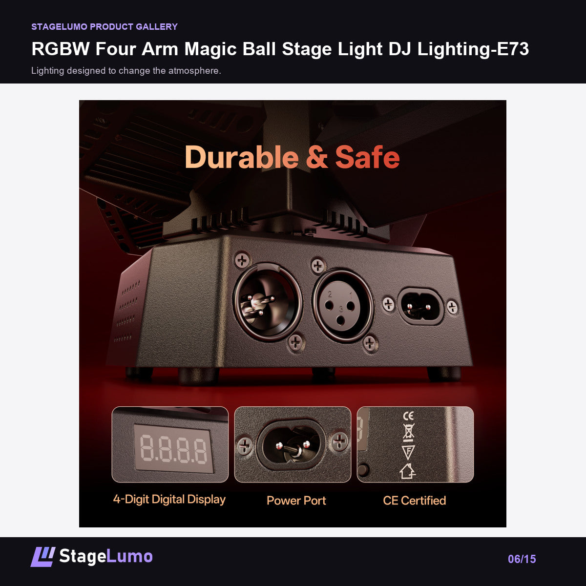 RGBW Four Arm Magic Ball Stage Light DJ Lighting-E73 - StageLumo image 6