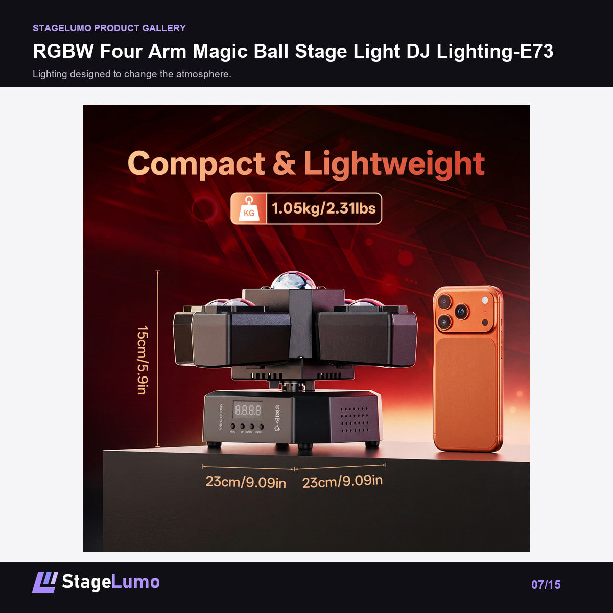 RGBW Four Arm Magic Ball Stage Light DJ Lighting-E73 - StageLumo image 7