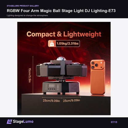 RGBW Four Arm Magic Ball Stage Light DJ Lighting-E73 - StageLumo image 7