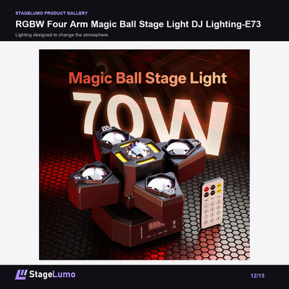 RGBW Four Arm Magic Ball Stage Light DJ Lighting-E73 - StageLumo image 12
