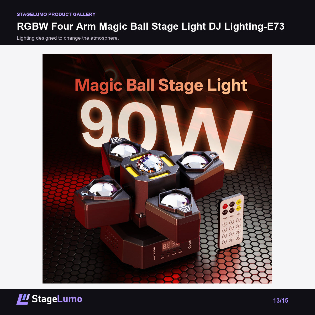 RGBW Four Arm Magic Ball Stage Light DJ Lighting-E73 - StageLumo image 13