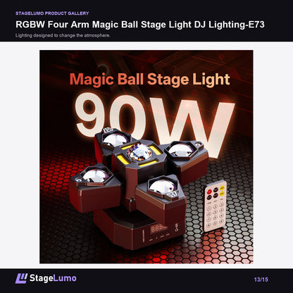 RGBW Four Arm Magic Ball Stage Light DJ Lighting-E73 - StageLumo image 13