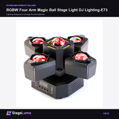 RGBW Four Arm Magic Ball Stage Light DJ Lighting-E73 - StageLumo image 15
