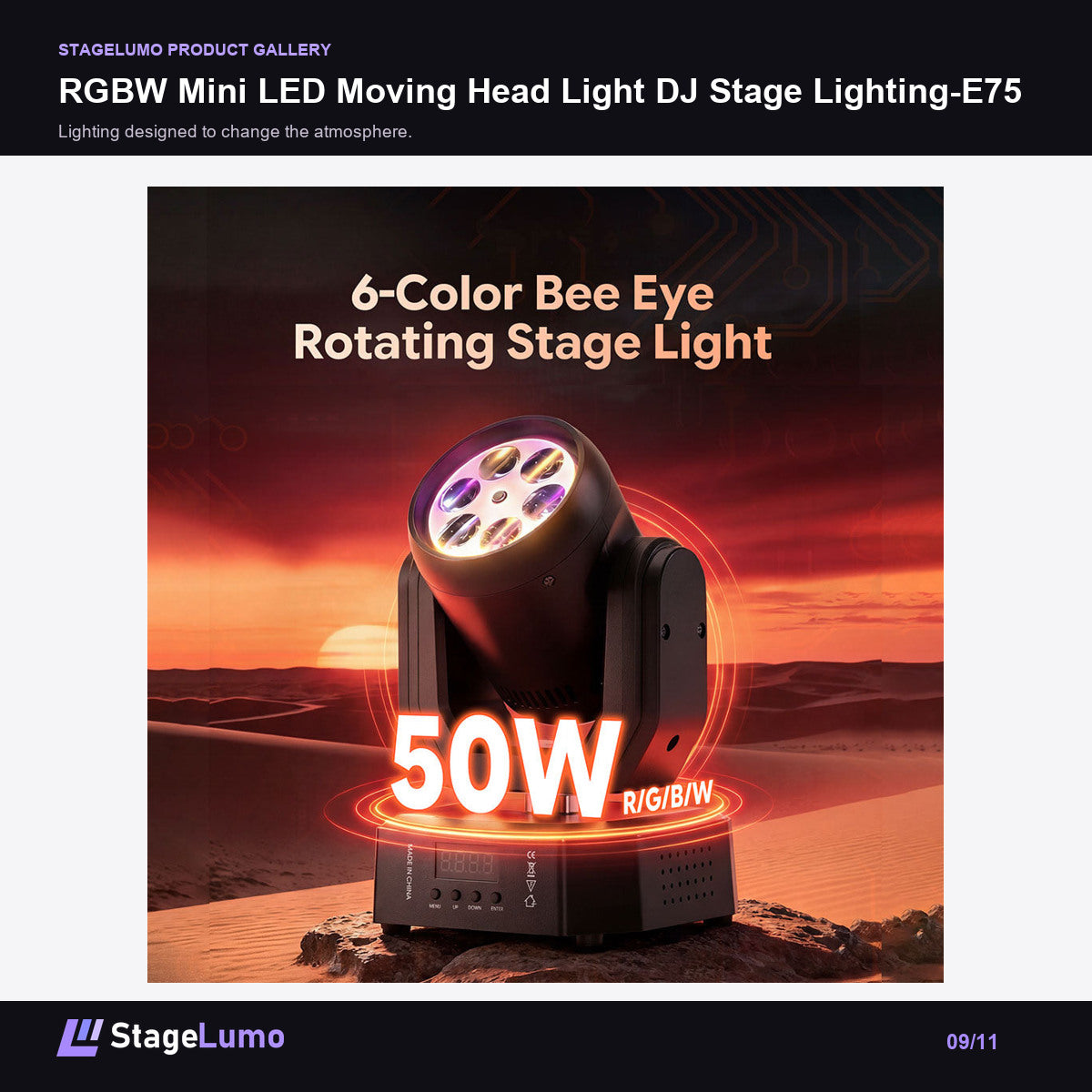RGBW Mini LED Moving Head Light DJ Stage Lighting-E75 - StageLumo image 9