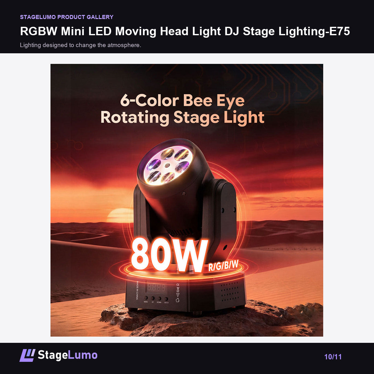 RGBW Mini LED Moving Head Light DJ Stage Lighting-E75 - StageLumo image 10