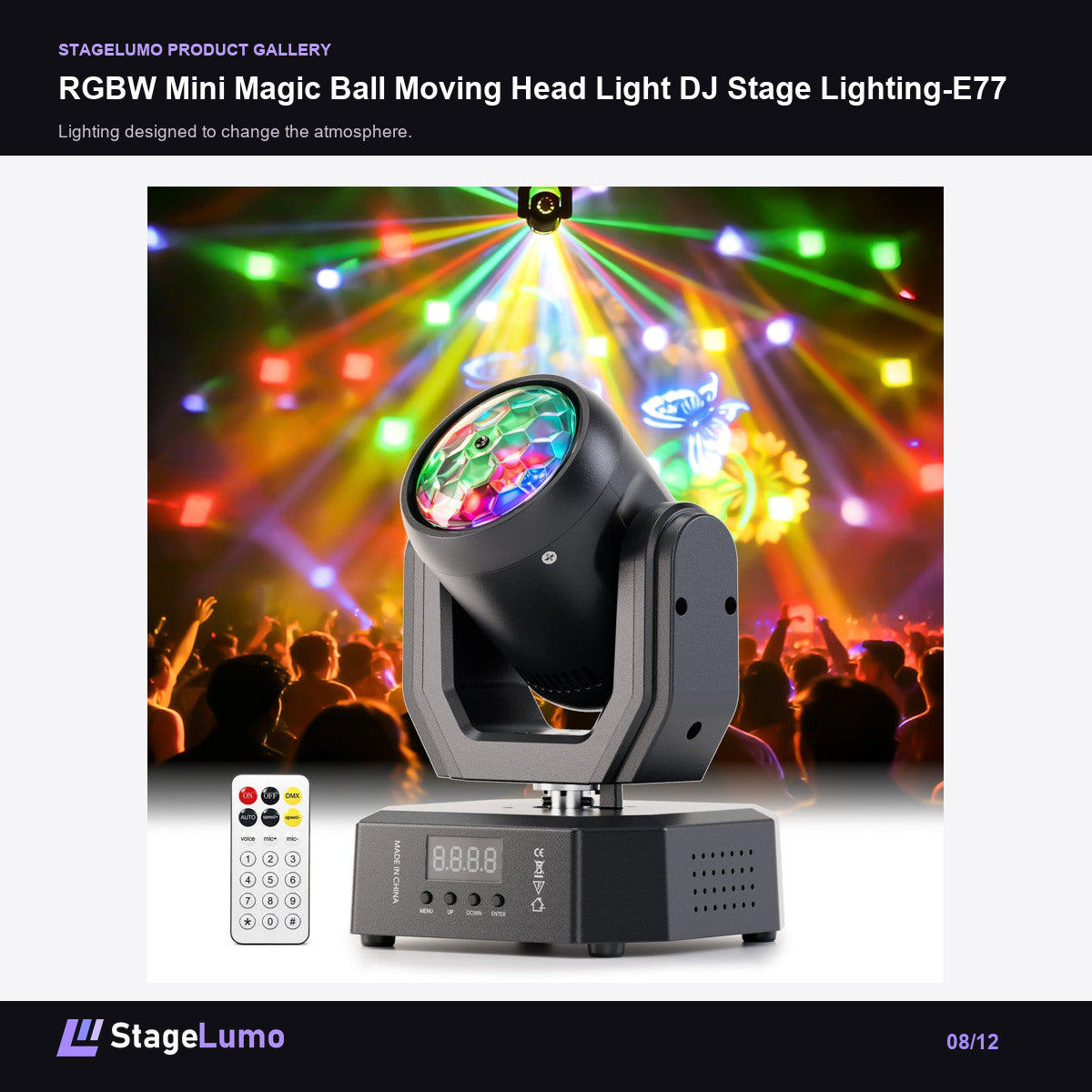 RGBW Mini Magic Ball Moving Head Light DJ Stage Lighting-E77 - StageLumo image 8