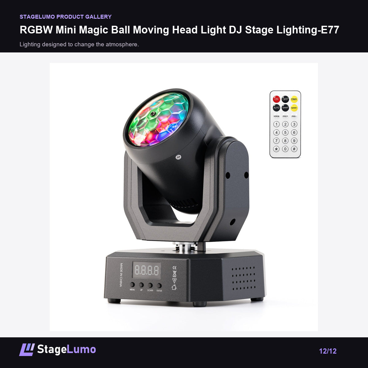 RGBW Mini Magic Ball Moving Head Light DJ Stage Lighting-E77 - StageLumo image 12