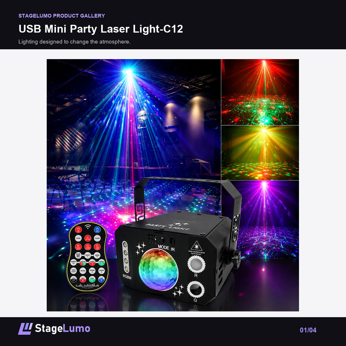 USB Mini Party Laser Light-C12 - StageLumo image 1