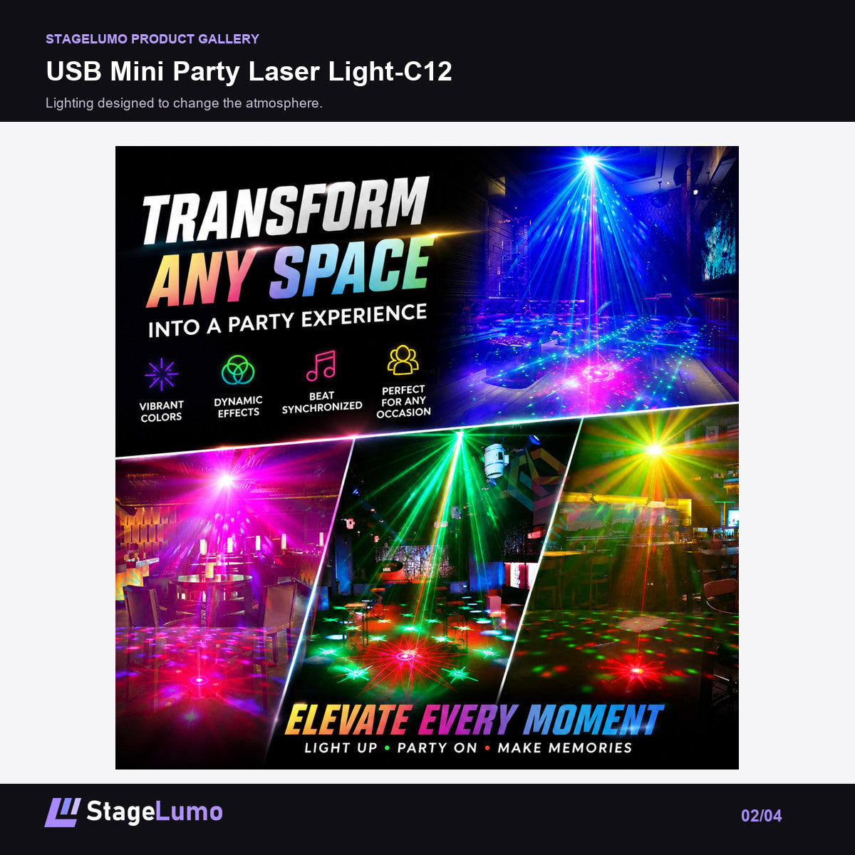 USB Mini Party Laser Light-C12 - StageLumo image 2