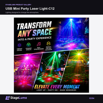USB Mini Party Laser Light-C12 - StageLumo image 2