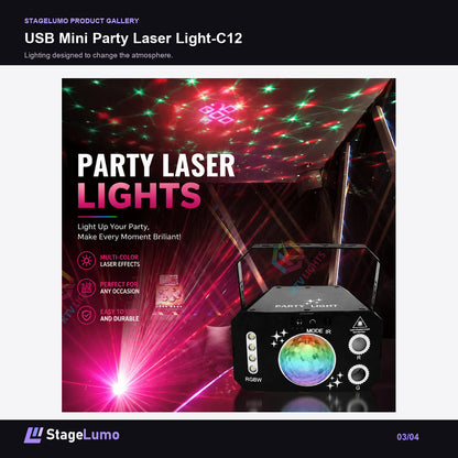 USB Mini Party Laser Light-C12 - StageLumo image 3