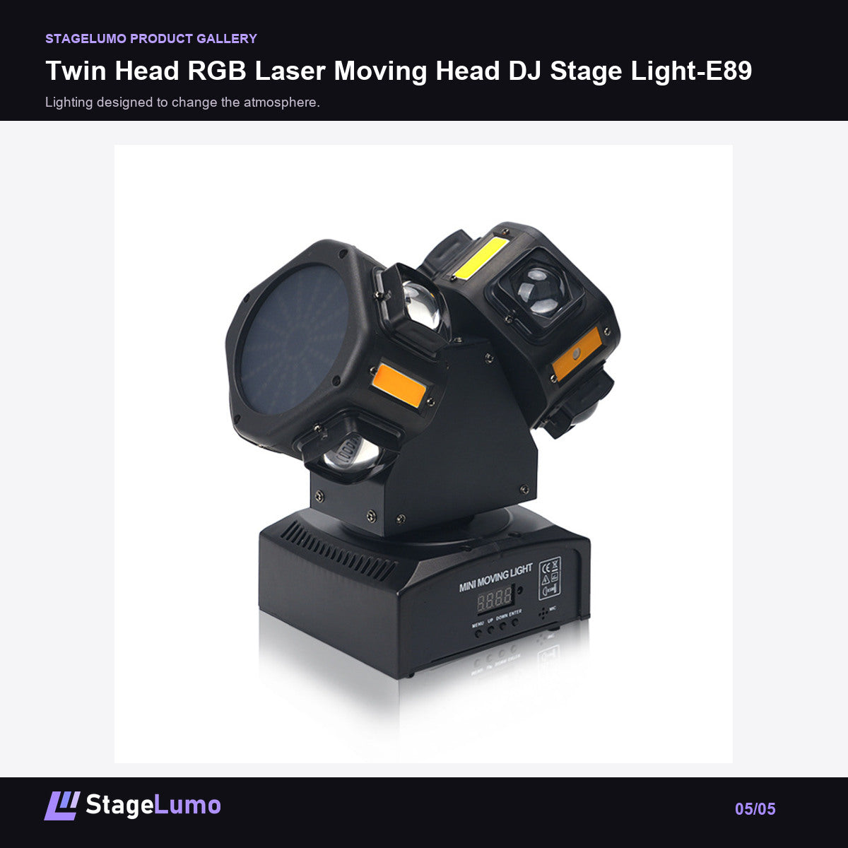 Twin Head RGB Laser Moving Head DJ Stage Light-E89 - StageLumo image 5