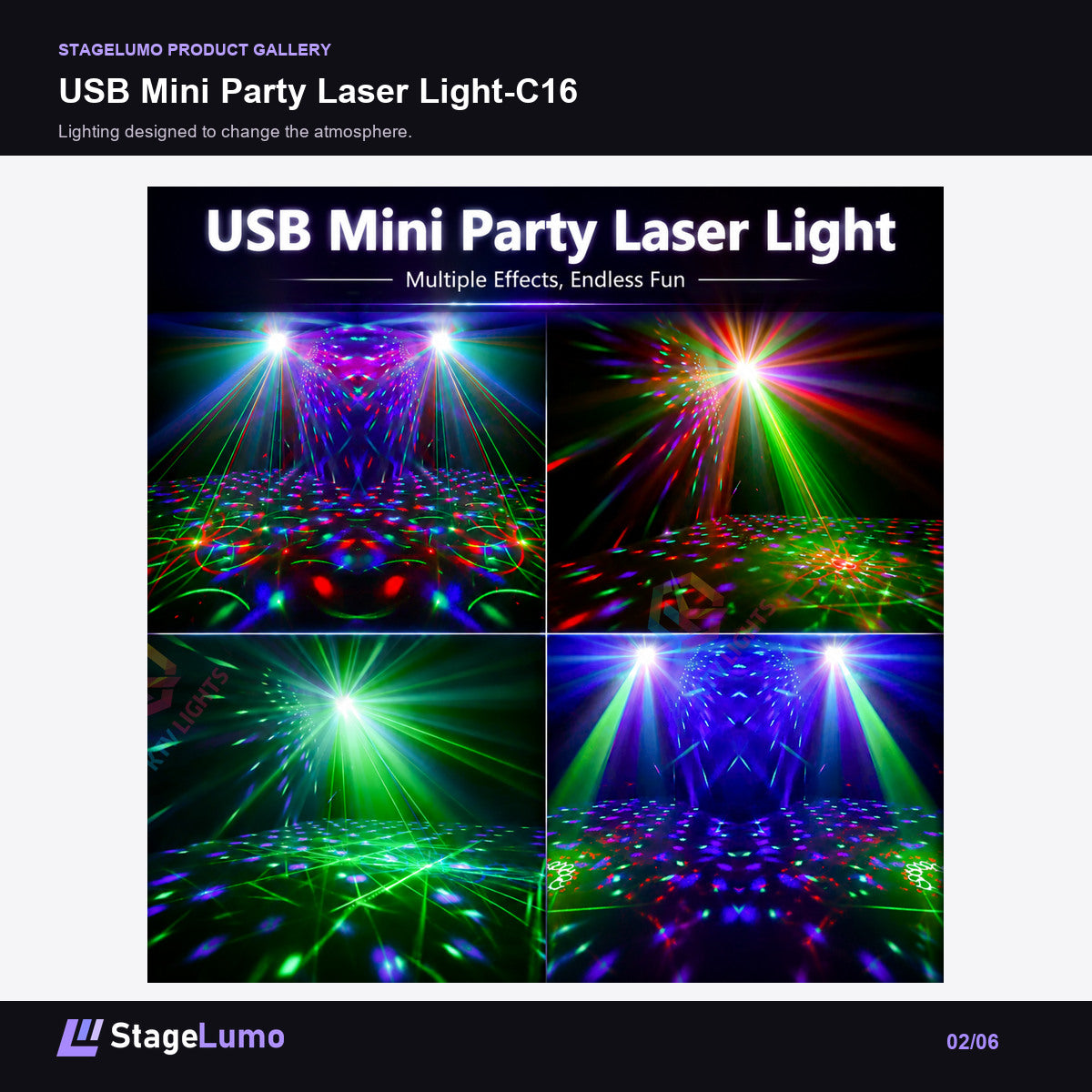 USB Mini Party Laser Light-C16 - StageLumo image 2