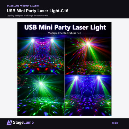 USB Mini Party Laser Light-C16 - StageLumo image 2