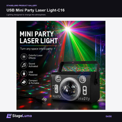 USB Mini Party Laser Light-C16 - StageLumo image 4