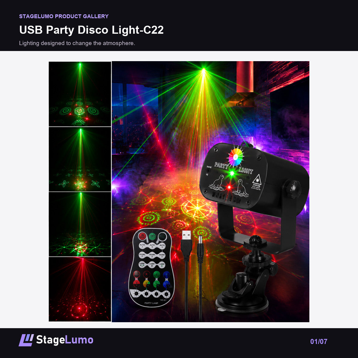 USB Party Disco Light-C22 - StageLumo image 1