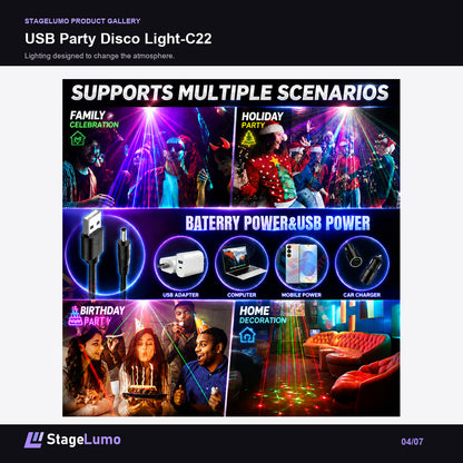 USB Party Disco Light-C22 - StageLumo image 4