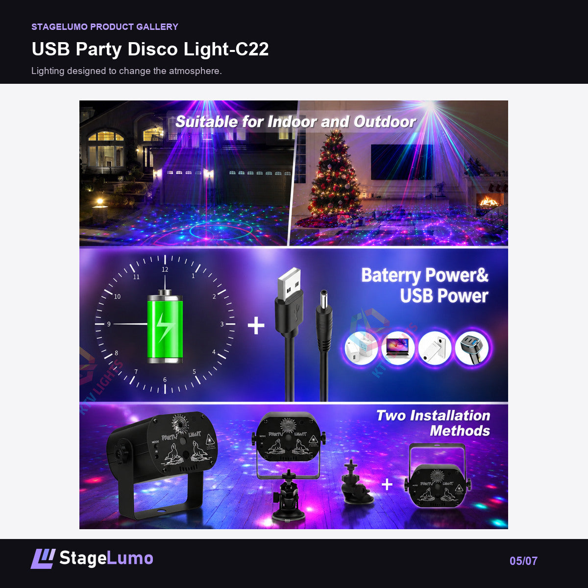 USB Party Disco Light-C22 - StageLumo image 5